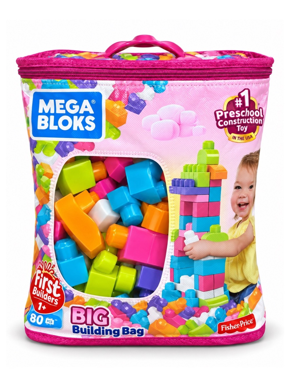 Mega Bloks First Builders Big Building Bag Preschool Blocks w/ Storage Bag
